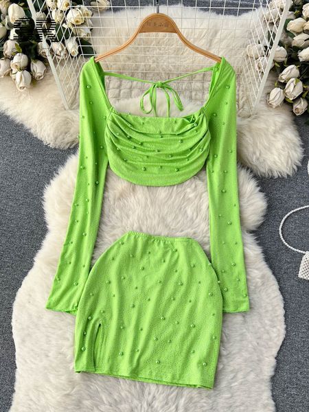 two piece dress singreiny club sets women long sleeve square neck short mini skirt fashion beading y2k streetwear suits 230509, White
two piece dress singreiny club sets women long sleeve square neck short mini skirt fashion beading y2k streetwear suits 230509, White