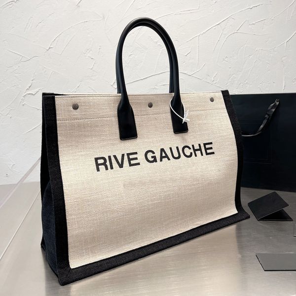 designers rive gauche tote trendy fashion bag linen material beach bag large capacity shopping bag handbags
designers rive gauche tote trendy fashion bag linen material beach bag large capacity shopping bag handbags