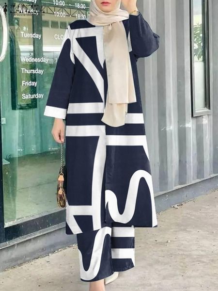 jeans fashion women printed muslim sets zanzea autumn turkish blouse loose abaya wide leg pant set islam clothing ensembles musulmans, Blue
jeans fashion women printed muslim sets zanzea autumn turkish blouse loose abaya wide leg pant set islam clothing ensembles musulmans, Blue
