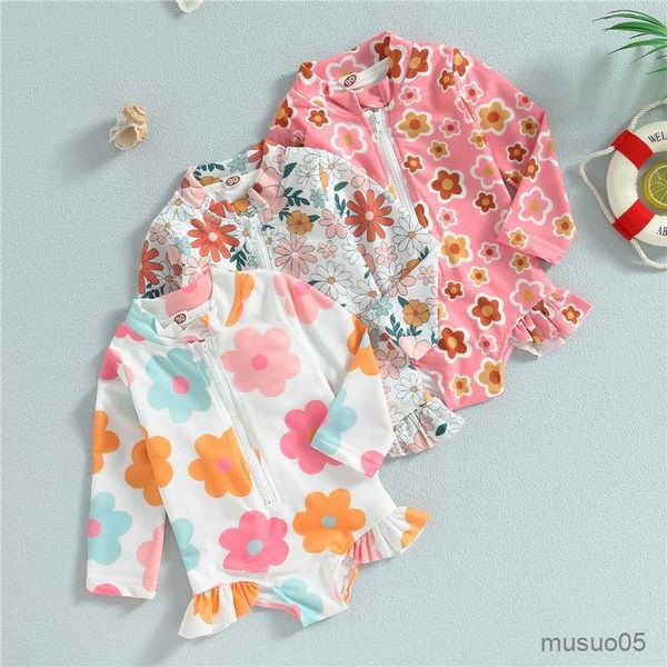 two-pieces kids baby girl swimsuits summer floral long sleeve zipper ruffles jumpsuit swimwear children beachwear bathing suits, Blue
two-pieces kids baby girl swimsuits summer floral long sleeve zipper ruffles jumpsuit swimwear children beachwear bathing suits, Blue