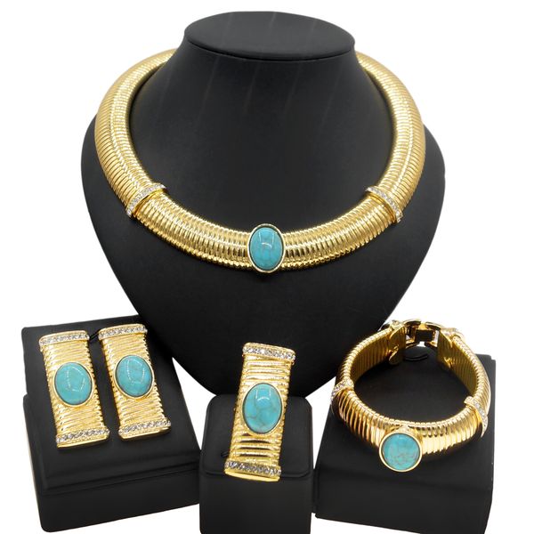 yulaili fashion ladys jewelry set necklace bracelet earrings ring party queen dating fashion gold plated stainless steel jewelry sets, Black 
yulaili fashion ladys jewelry set necklace bracelet earrings ring party queen dating fashion gold plated stainless steel jewelry sets, Black