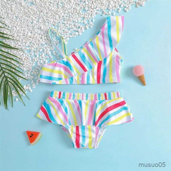 two-pieces summer toddler girls swimwear sets fashion children kids sleeveless one shoulder andruffle striped suits, Blue
two-pieces summer toddler girls swimwear sets fashion children kids sleeveless one shoulder andruffle striped suits, Blue