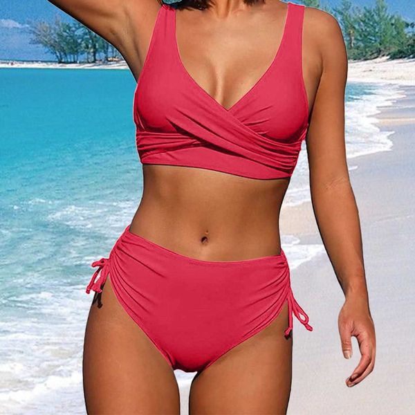 women's plus size swimwear woman new split bikini wrap lace up hollow out solid color high waist bikinis sunflower plus size bathing su, Black
women's plus size swimwear woman new split bikini wrap lace up hollow out solid color high waist bikinis sunflower plus size bathing su, Black