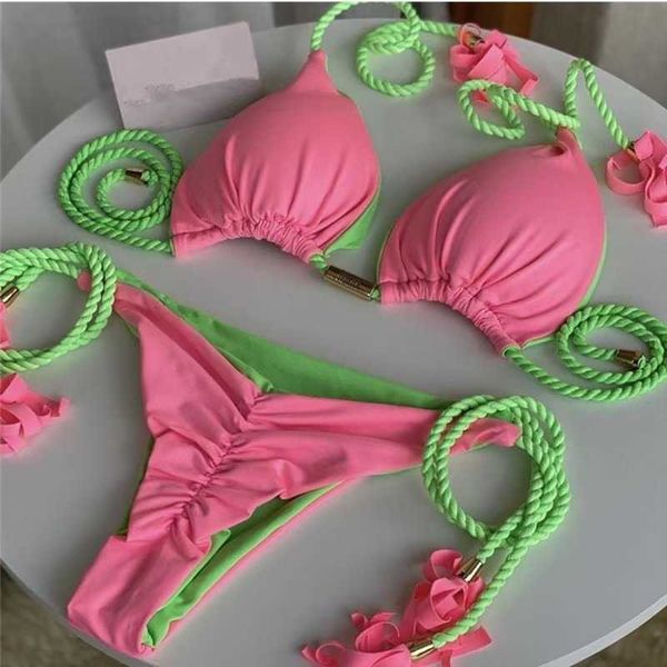 women's plus size swimwear 2023 new women's bikini rope floral swimwear thong bikini set woman swimsuit bathing suit triangle band, Black
women's plus size swimwear 2023 new women's bikini rope floral swimwear thong bikini set woman swimsuit bathing suit triangle band, Black