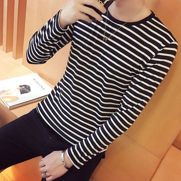men's t-shirts striped t-shirt men long sleeve shirt trendy black white striped for men harajuku casual base shirt invisible undershir, White;black
men's t-shirts striped t-shirt men long sleeve shirt trendy black white striped for men harajuku casual base shirt invisible undershir, White;black