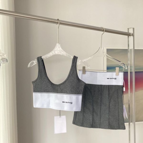 tanks aw wang spring and summer women's sports suit knitted camisole high waist slim aline slim skirt, Black;white
tanks aw wang spring and summer women's sports suit knitted camisole high waist slim aline slim skirt, Black;white