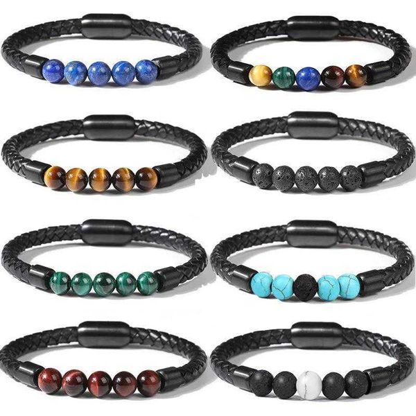longrui ornament color tigereye beaded strand bracelet stainless steel magnetic snap leather cord wholesale, Black
longrui ornament color tigereye beaded strand bracelet stainless steel magnetic snap leather cord wholesale, Black