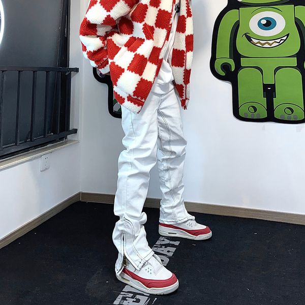 men's jeans american retro white jeans men and wo trendy hiphop functional sense zipper slit slim small straight pants skinny 230509, Blue
men's jeans american retro white jeans men and wo trendy hiphop functional sense zipper slit slim small straight pants skinny 230509, Blue