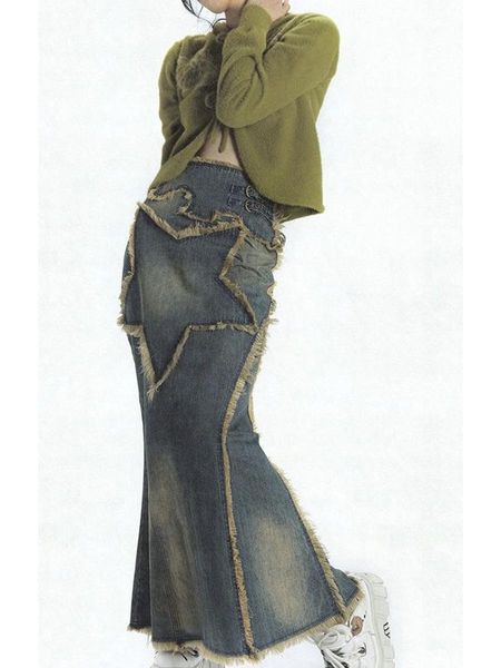 dresses women's distressed denim skirt fashion retro style star patchwork party club casual spring autumn summer high street long dress, White;black
dresses women's distressed denim skirt fashion retro style star patchwork party club casual spring autumn summer high street long dress, White;black