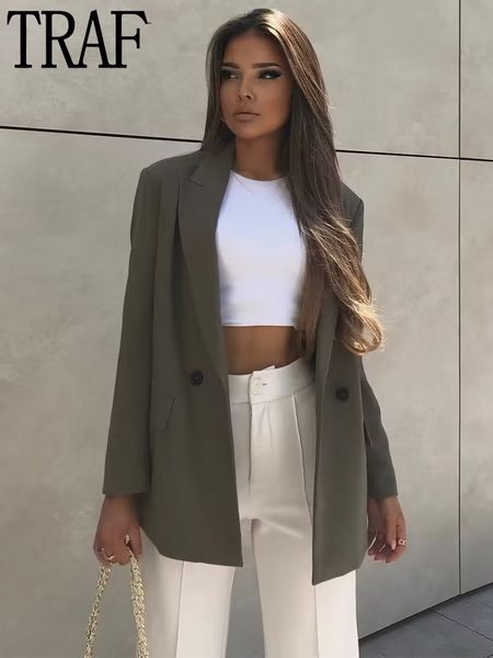 women's suits blazers traf office winter masculine woman double breasted jacket streetwear coats long sleeve female 230509, White;black
women's suits blazers traf office winter masculine woman double breasted jacket streetwear coats long sleeve female 230509, White;black