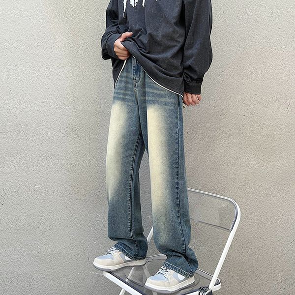 men's jeans tfetters brand pants s korean fashion retro loose wide leg casual straight mid trousers 230509, Blue
men's jeans tfetters brand pants s korean fashion retro loose wide leg casual straight mid trousers 230509, Blue