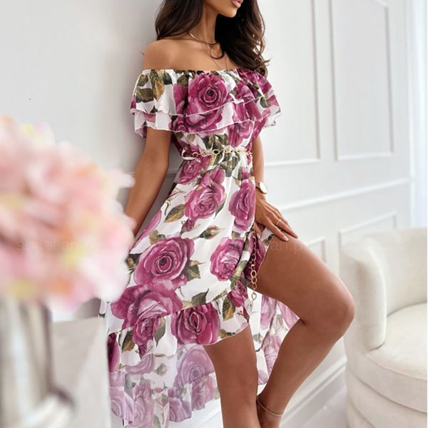 party dresses casual ruffle hem bohemian spring summer flower printed chiffon elegant lady slash neck short sleeve beach 230508, White;black
party dresses casual ruffle hem bohemian spring summer flower printed chiffon elegant lady slash neck short sleeve beach 230508, White;black