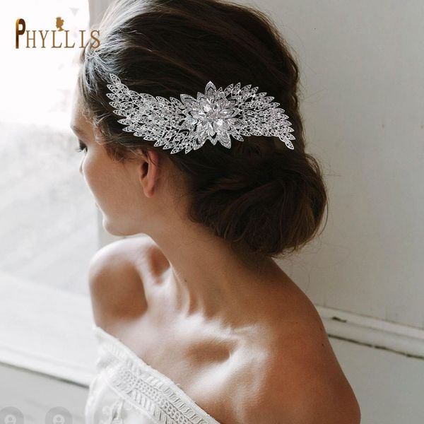 

wedding hair jewelry a409 luxury comb headwear bride vintage bridesmaid clips bridal tiara women headpieces 230508, Slivery;golden