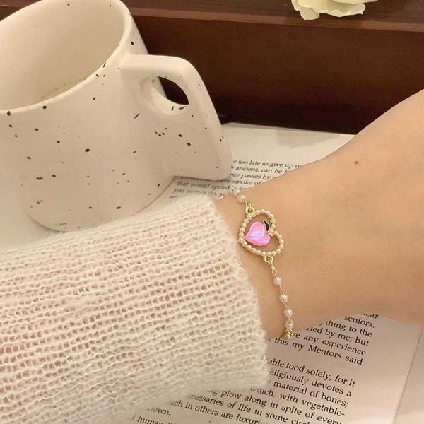 ins bracelet special interest design peach creative fully jeweled loving heart pearl for women, Golden;silver
ins bracelet special interest design peach creative fully jeweled loving heart pearl for women, Golden;silver