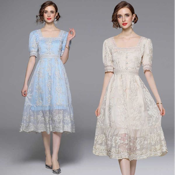 2023 french heavy new industry embroidery dress with waistband and blue apricot powder, Black;gray
2023 french heavy new industry embroidery dress with waistband and blue apricot powder, Black;gray