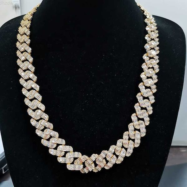 customized style rapper luxury jewelry 18mm width baguette moissanite diamond iced out miami cuban link chain, Silver
customized style rapper luxury jewelry 18mm width baguette moissanite diamond iced out miami cuban link chain, Silver