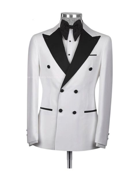 men's suits blazers white men suits wedding tuxedos double breasted peaked lapel clothing groom prom party social blazer trousers sets, White;black
men's suits blazers white men suits wedding tuxedos double breasted peaked lapel clothing groom prom party social blazer trousers sets, White;black