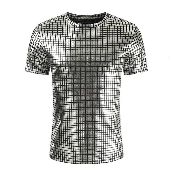 men's t-shirts fashion plaid coated metallic t shirt men brand slim short sleeve t-shirts men dj nightclub stage singer prom costume ho, White;black
men's t-shirts fashion plaid coated metallic t shirt men brand slim short sleeve t-shirts men dj nightclub stage singer prom costume ho, White;black
