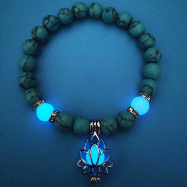 bracelet turquoise bead bracelets yoga energy luminous lotus elastic beaded, Golden;silver
bracelet turquoise bead bracelets yoga energy luminous lotus elastic beaded, Golden;silver