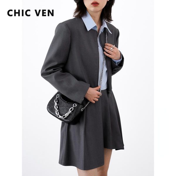 pants chic ven women's blazer skirt suits long sleeve solid short jacket aline pleated twopiece set female coat spring summer 2022, White
pants chic ven women's blazer skirt suits long sleeve solid short jacket aline pleated twopiece set female coat spring summer 2022, White