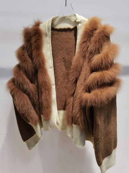 fur 2022 new arrival women real fox fur knitting oversize loose spring fox fur decoration lady's fashion autumn luxury sweater coat, Black
fur 2022 new arrival women real fox fur knitting oversize loose spring fox fur decoration lady's fashion autumn luxury sweater coat, Black