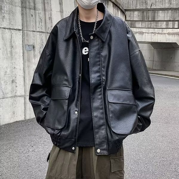 men's jackets motorcycle pu leather jacket men's oversize casual american retro overcoat punk streetwear cool bomber jacket 230509, Black;brown
men's jackets motorcycle pu leather jacket men's oversize casual american retro overcoat punk streetwear cool bomber jacket 230509, Black;brown