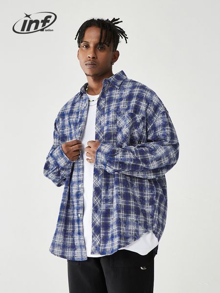 men's casual shirts inflation brushed check men blue plaid long sleeve oversized male plus size 230508, White;black
men's casual shirts inflation brushed check men blue plaid long sleeve oversized male plus size 230508, White;black