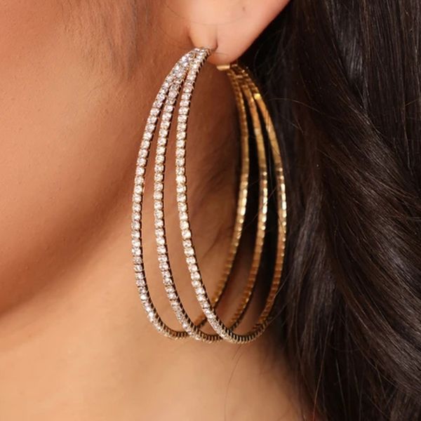 multi-layer large circle earrings europe and the united states personality all-match large rhinestone ear ring earringsunique designer shiny, Golden
multi-layer large circle earrings europe and the united states personality all-match large rhinestone ear ring earringsunique designer shiny, Golden