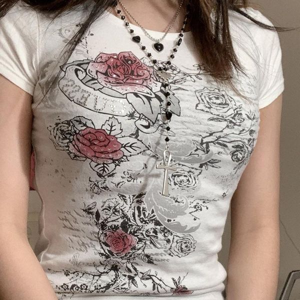 t-shirt y2k aesthetic fairycore grunge crop diamonds vintage rose print tshirt short sleeve pullovers tees retro women clothes, White
t-shirt y2k aesthetic fairycore grunge crop diamonds vintage rose print tshirt short sleeve pullovers tees retro women clothes, White