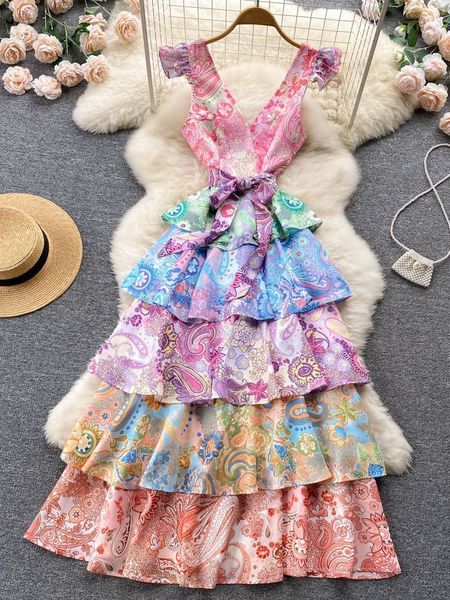 casual dresses summer bohemian cascading ruffles long cake dress womens sleeveless fly v neck backless flower print lace up party vestidos 2, Black;gray
casual dresses summer bohemian cascading ruffles long cake dress womens sleeveless fly v neck backless flower print lace up party vestidos 2, Black;gray