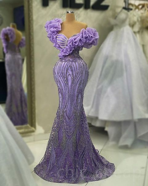 

Aso Ebi 2023 Arabic Lavender Mermaid Prom Dress Crystals Sequined Lace Evening Formal Party Second Reception Birthday Engagement Gowns Dresses Robe de Soiree SH011, Royal blue