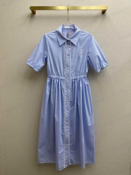 fashion dresses blue striped lapel dress cotton striped lace decoration elastic waist design summer dresses designer women clothing, Black;gray
fashion dresses blue striped lapel dress cotton striped lace decoration elastic waist design summer dresses designer women clothing, Black;gray
