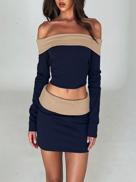 two piece dress women casual 2 pieces set long sleeve slash neck off sholder slim bodycon mini skirts outfits streetwear y2k daily 230509, White
two piece dress women casual 2 pieces set long sleeve slash neck off sholder slim bodycon mini skirts outfits streetwear y2k daily 230509, White