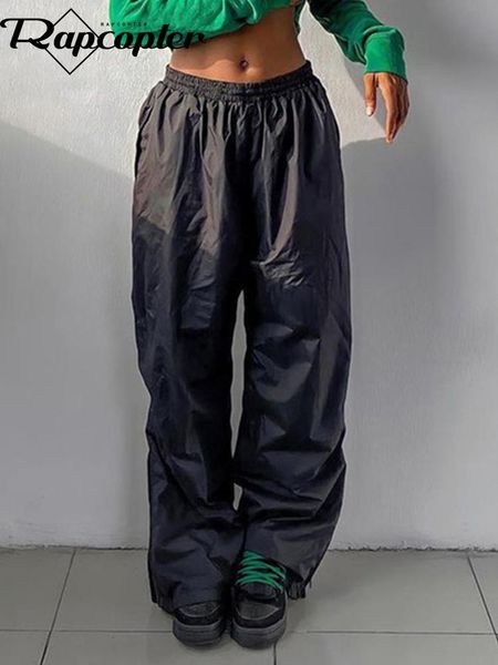 capris rapcopter black baggy sweatpants y2k retro elastic low waisted cargo pants women retro sporty basic casual joggers summer 90s, Black;white
capris rapcopter black baggy sweatpants y2k retro elastic low waisted cargo pants women retro sporty basic casual joggers summer 90s, Black;white