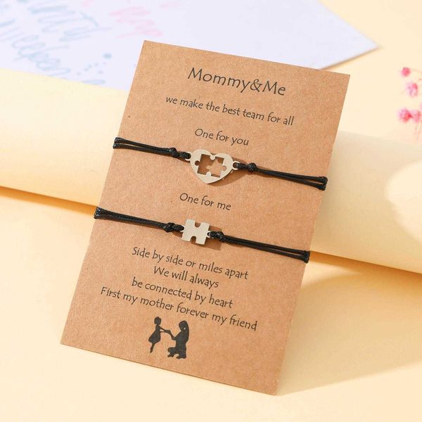 mothers day card bracelet creative stainless steel love puzzle mother daughter parent child woven for women, Golden;silver
mothers day card bracelet creative stainless steel love puzzle mother daughter parent child woven for women, Golden;silver