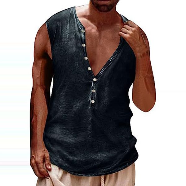 mens tank casual loose buttoned v neck camisole summer fashion solid color streetwear men leisure vest shirt clothes 230509, White;black
mens tank casual loose buttoned v neck camisole summer fashion solid color streetwear men leisure vest shirt clothes 230509, White;black