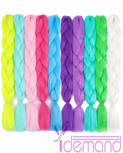 

synthetic for black y demand luminous jum bo braid synthetic 24inch 100g shining in the darkness florescent ligh glowing braid4869473, Black;brown