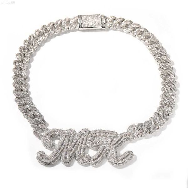 hip hop jewelry custom oem baguette letter pendant name necklace choker thick cuban link chain, Silver
hip hop jewelry custom oem baguette letter pendant name necklace choker thick cuban link chain, Silver