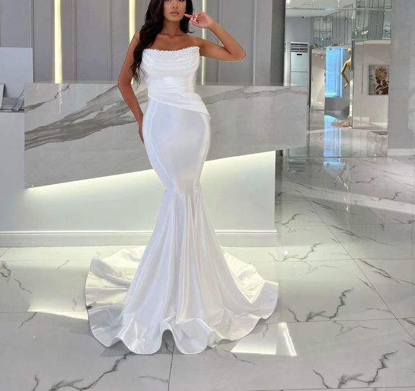 elegant mermaid prom dresses sleeveless bateau pearls appliques sequins beaded satin sparkly floor length zipper evening dress bridal gowns, Black
elegant mermaid prom dresses sleeveless bateau pearls appliques sequins beaded satin sparkly floor length zipper evening dress bridal gowns, Black