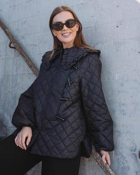 leather women parkas 2021 nordic women black loose doublebreasted ruffle check lapel jacket
leather women parkas 2021 nordic women black loose doublebreasted ruffle check lapel jacket