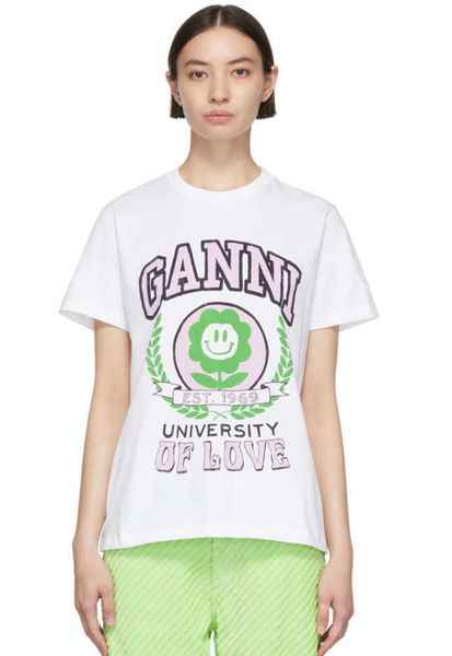 23ss gannis women designer t shirt cotton fashion classic style white flower smiling face print short sleeve tee round neck loose polos
23ss gannis women designer t shirt cotton fashion classic style white flower smiling face print short sleeve tee round neck loose polos