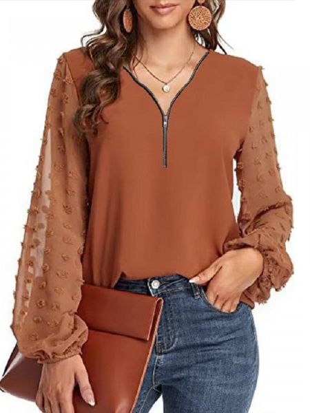 womens blouses shirts spring summer lantern mesh long sleeve solid color zipper up vneck loose chiffon thin women clothing 230509, White
womens blouses shirts spring summer lantern mesh long sleeve solid color zipper up vneck loose chiffon thin women clothing 230509, White