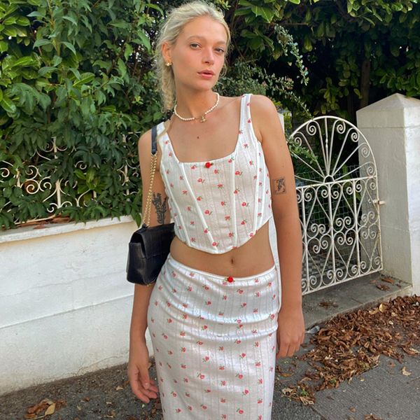 two piece dress chic vintage floral two piece set women slim fit crop tank vest and midi straight skirts y2k fairycore cute matching outfits, White
two piece dress chic vintage floral two piece set women slim fit crop tank vest and midi straight skirts y2k fairycore cute matching outfits, White