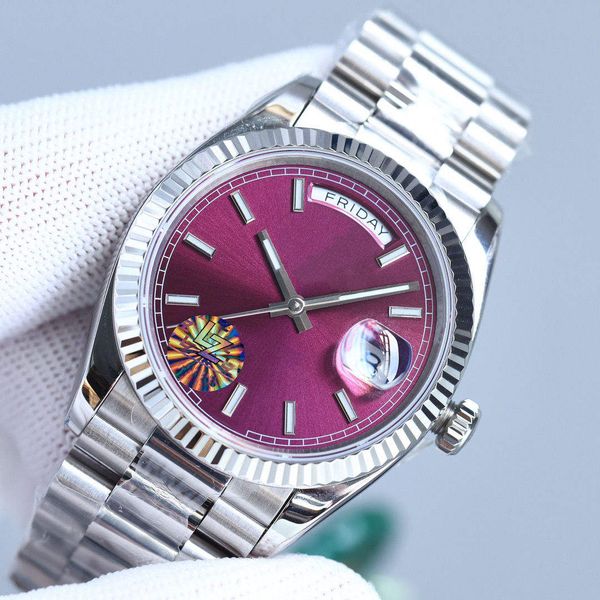 classic custom brand alloy case purple dial stainless steel strap watch women's automatic business watch, Slivery;golden
classic custom brand alloy case purple dial stainless steel strap watch women's automatic business watch, Slivery;golden