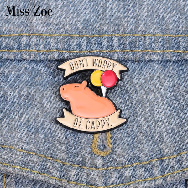 don't worry be cappy enamel pins custom capybara balloon brooches lapel badges animal jewelry gift for kids friends, Gray
don't worry be cappy enamel pins custom capybara balloon brooches lapel badges animal jewelry gift for kids friends, Gray