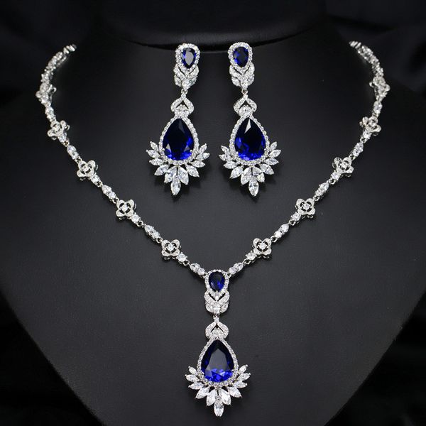 2pcs/set graceful luxury designer jewelry set woman earrings necklace blue red aaa cubic zirconia copper needle clip-on earring necklaces fo, Silver
2pcs/set graceful luxury designer jewelry set woman earrings necklace blue red aaa cubic zirconia copper needle clip-on earring necklaces fo, Silver