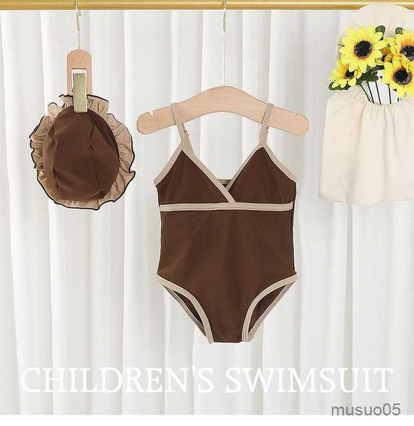 two-pieces baby girl sling swimwear summer new solid coffee one piece swimsuit with hat for children sleeveless kids clothes girls, Blue
two-pieces baby girl sling swimwear summer new solid coffee one piece swimsuit with hat for children sleeveless kids clothes girls, Blue
