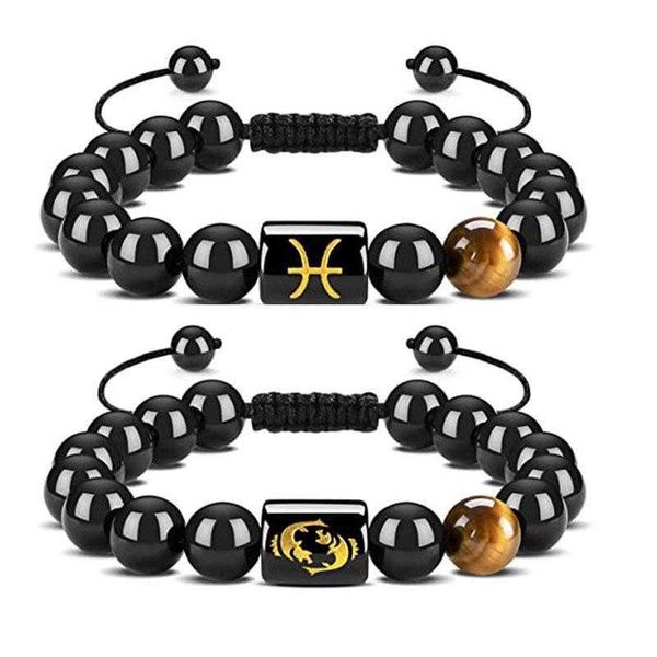 12 constellation bracelet tigereye obsidian glass beads couple adjustable, Golden;silver
12 constellation bracelet tigereye obsidian glass beads couple adjustable, Golden;silver