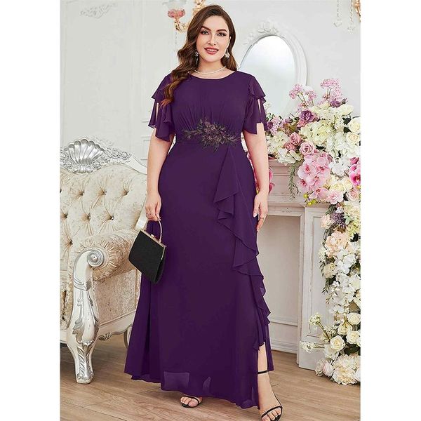 t-shirt plus size summer purple red chiffon dress luxury wedding ruffle applique plus size crew neck mixi dress for women, Black
t-shirt plus size summer purple red chiffon dress luxury wedding ruffle applique plus size crew neck mixi dress for women, Black