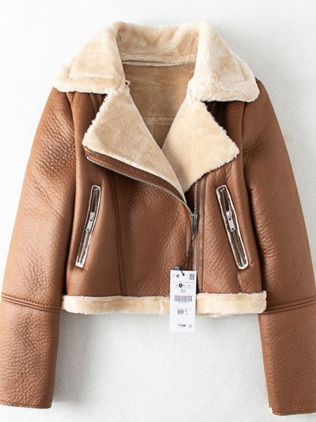 fur ftlzz winter brown faux leather jacket faux fur warm short coat biker streetwear leather moto jacket faux lamb leather jackets, Black
fur ftlzz winter brown faux leather jacket faux fur warm short coat biker streetwear leather moto jacket faux lamb leather jackets, Black